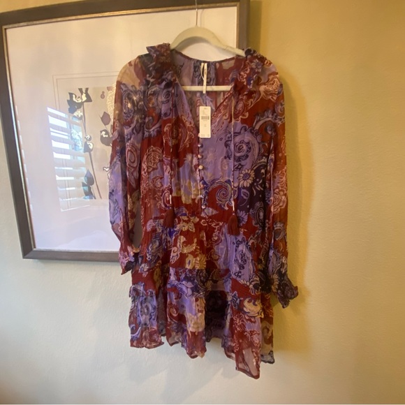 MARAIS PRINTED CHIFFON MINI DRESS - Picture 13 of 13